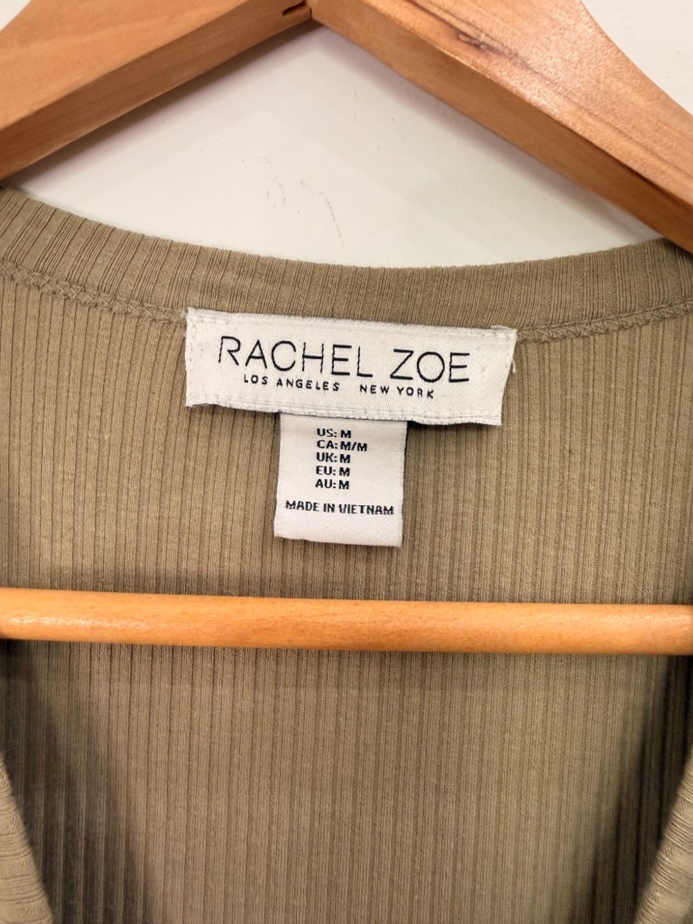 Rachel Zoe Olive Green Ribbed Tank Midi Dress with Pockets Women's Medium - Picture 4 of 5